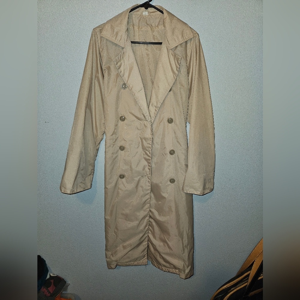 Lacoste Beige Trench Coat - Women's Long Double-Breasted Trench